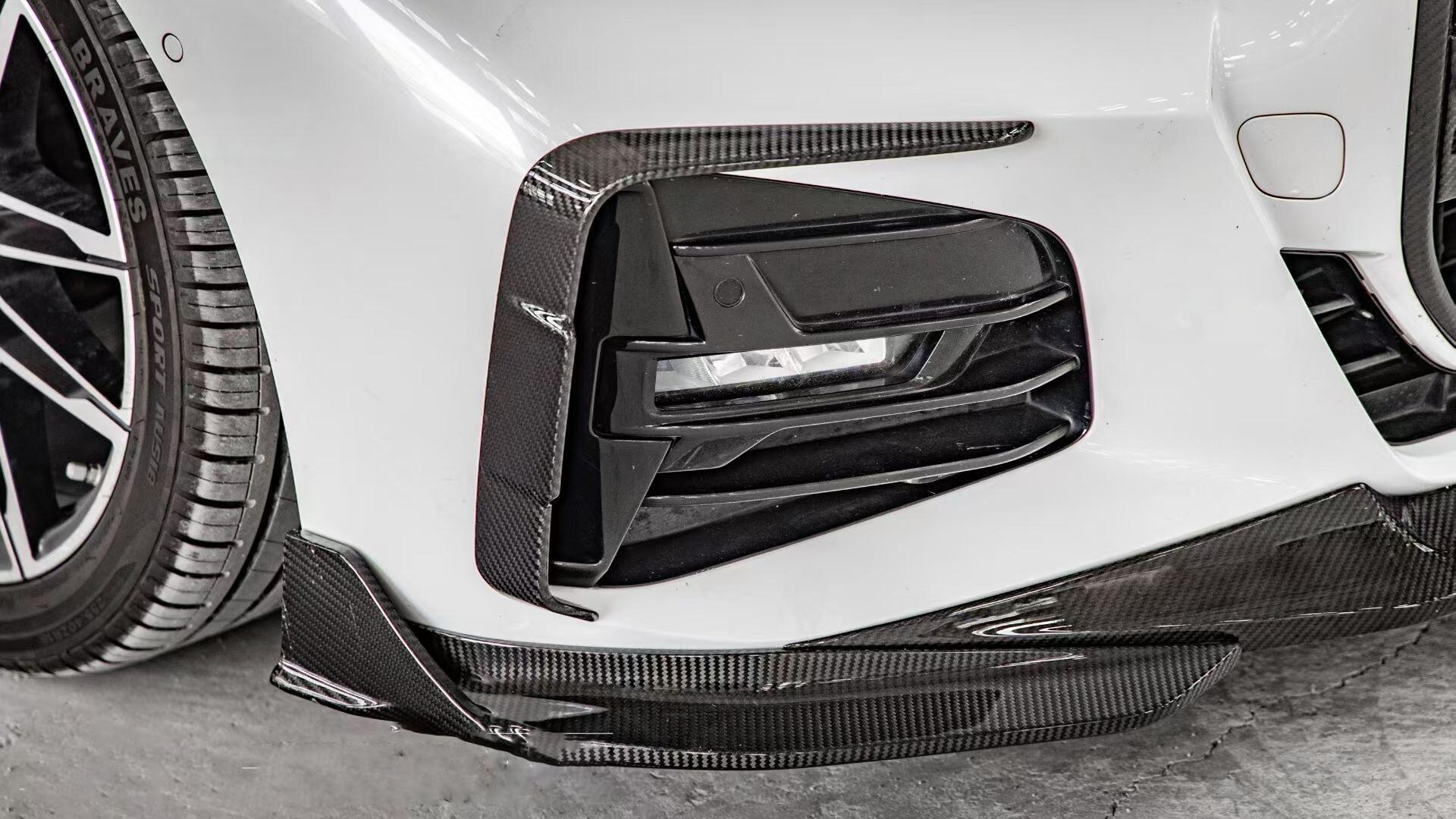 Carbon Fiber Front Bumper Fog Light Vent Trim for BMW 4 Series G22 G23 Coupe 2020+ Front Splitter Side Wing Body Kit