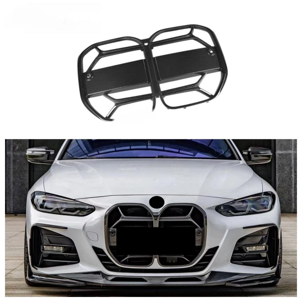 Carbon Fiber Front Bumper Grille for BMW 4 Series G22 G23 430i M440i 2020-2026 Dry Carbon Fiber Grill Body Kit