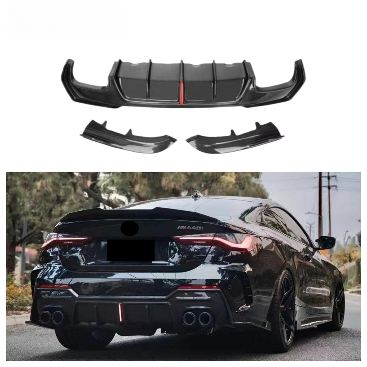 Hight Quality With Light Carbon Fiber Rear Bumper Diffuser for BMW 4 Series G22 G23 430i M440i 2020+ Car Carbon Fiber Body Kit