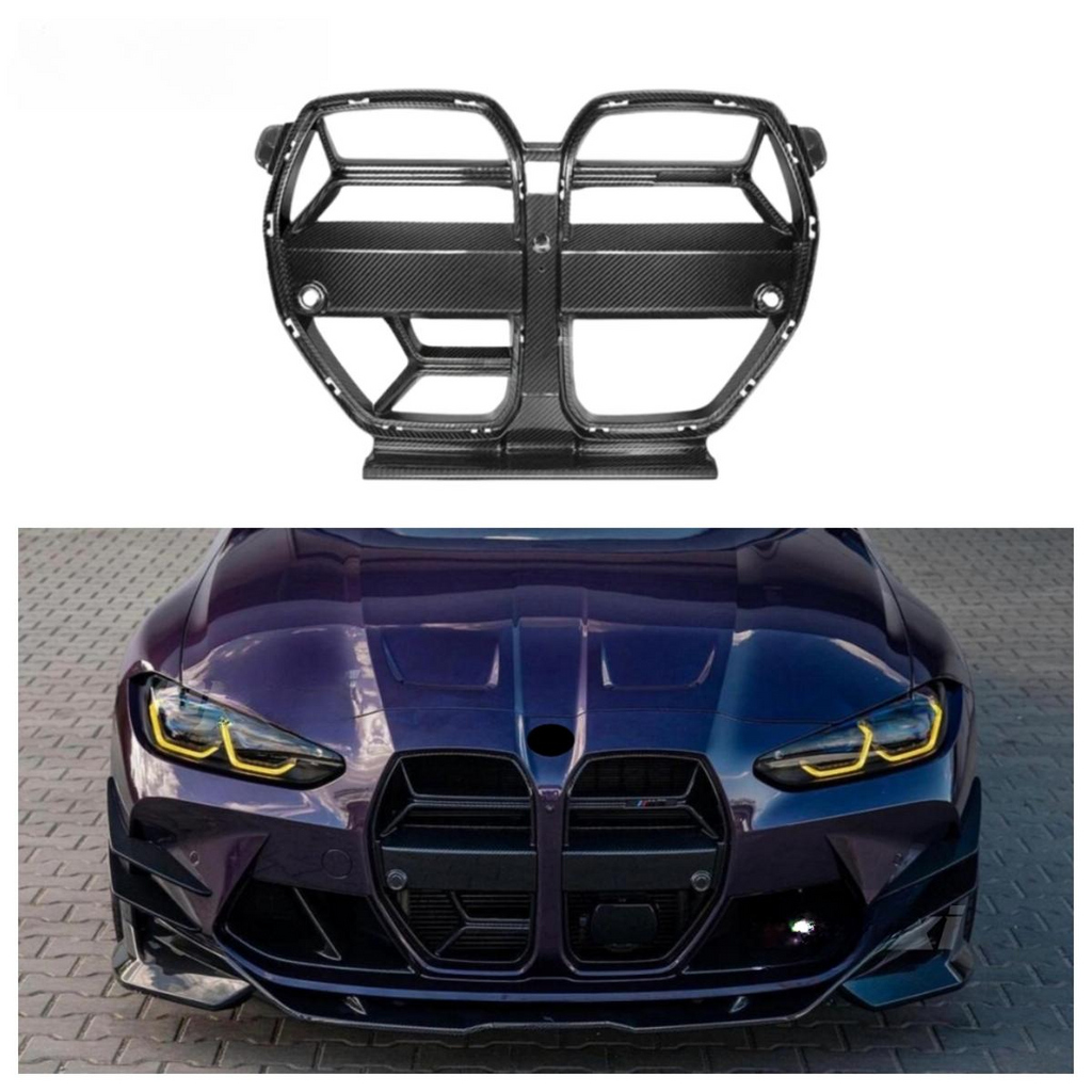 Dry Carbon Fiber Front Bumper Grill With ACC for BMW G80 G81 M3 G82 G83 M4 Coupe Touring 2021+ Hight Quality Body Kit