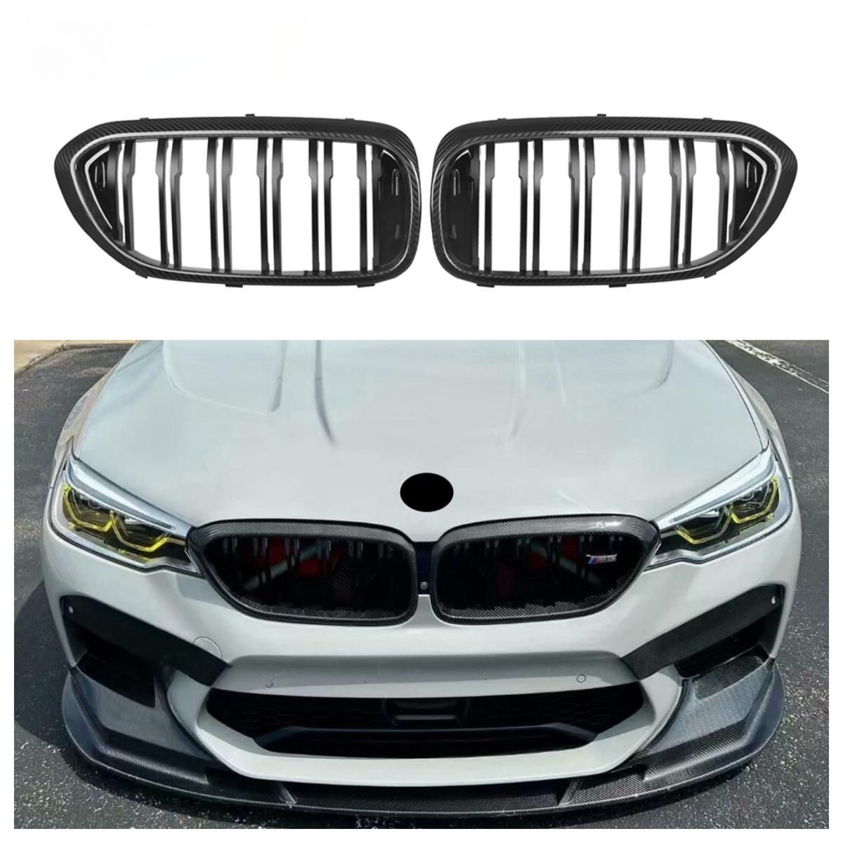 Hight Quality MP Style Carbon Fiber Front Bumper Grill for BMW 5 Series G30 G31 F90 M5 Pre Lci 2017-2020 Dual Slat Grille