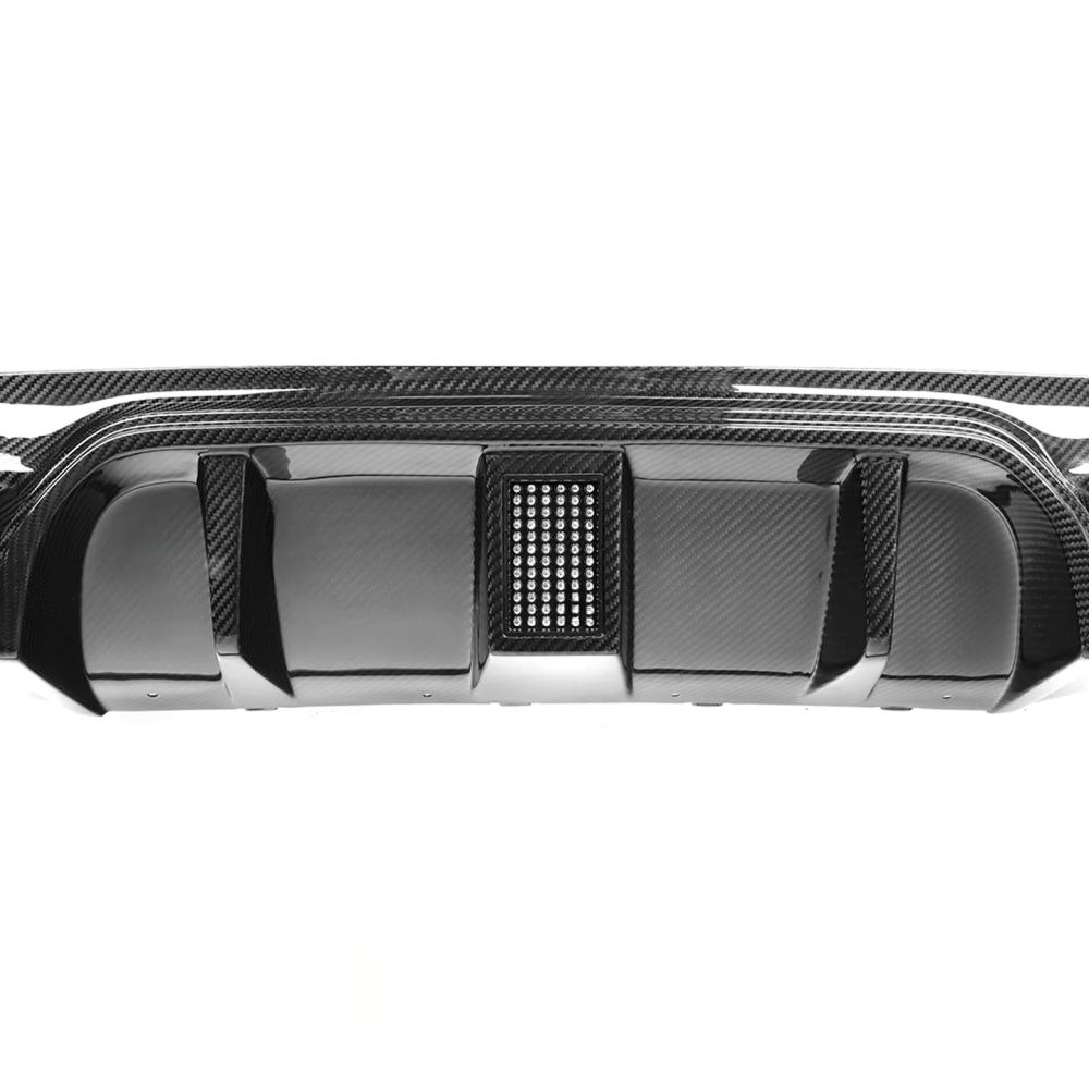 M5 Style With Light Carbon Fiber Rear Diffuser for BMW 5 Series G30 540i M550i F90 2017+ Rear Bumper Splitter Lip Body Kit