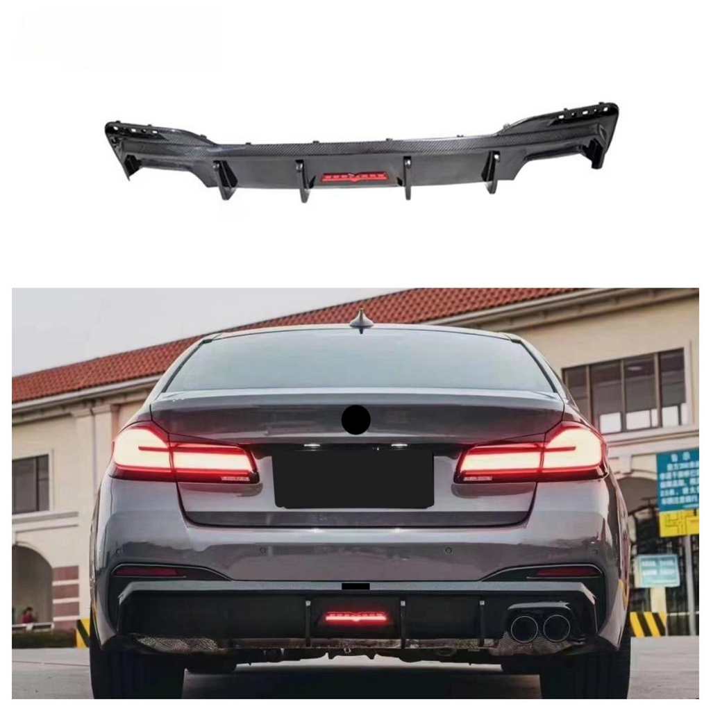 Hight Quality TAKD Style Carbon Fiber Rear Diffuser for BMW 5 Series G30 G31 F90 M5 2017-2023 Rear Bumper Splitter Lip Body Kit