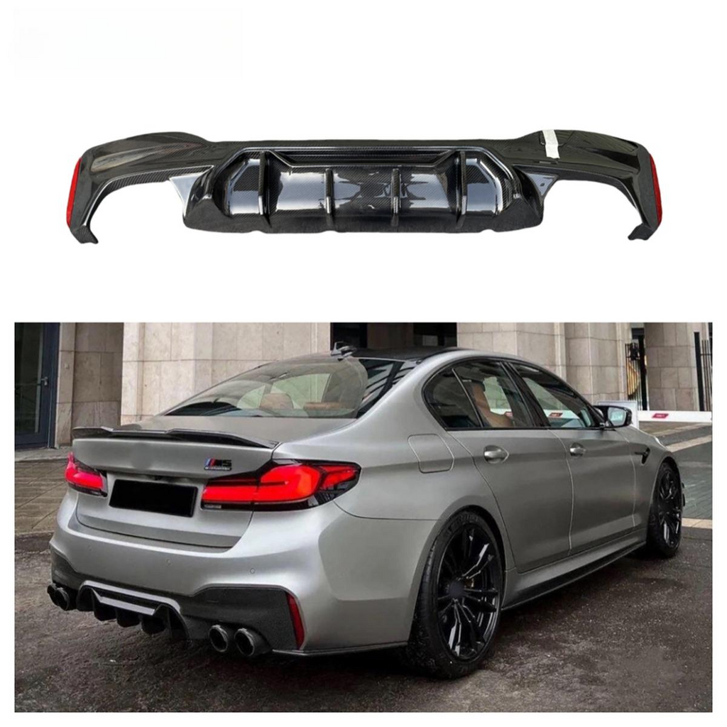 Competition Style Carbon Fiber Rear Bumper Diffuser Splitter Lip for BMW 5 Series G30 540i M550i F90 M5 2017-2023 Body Kit