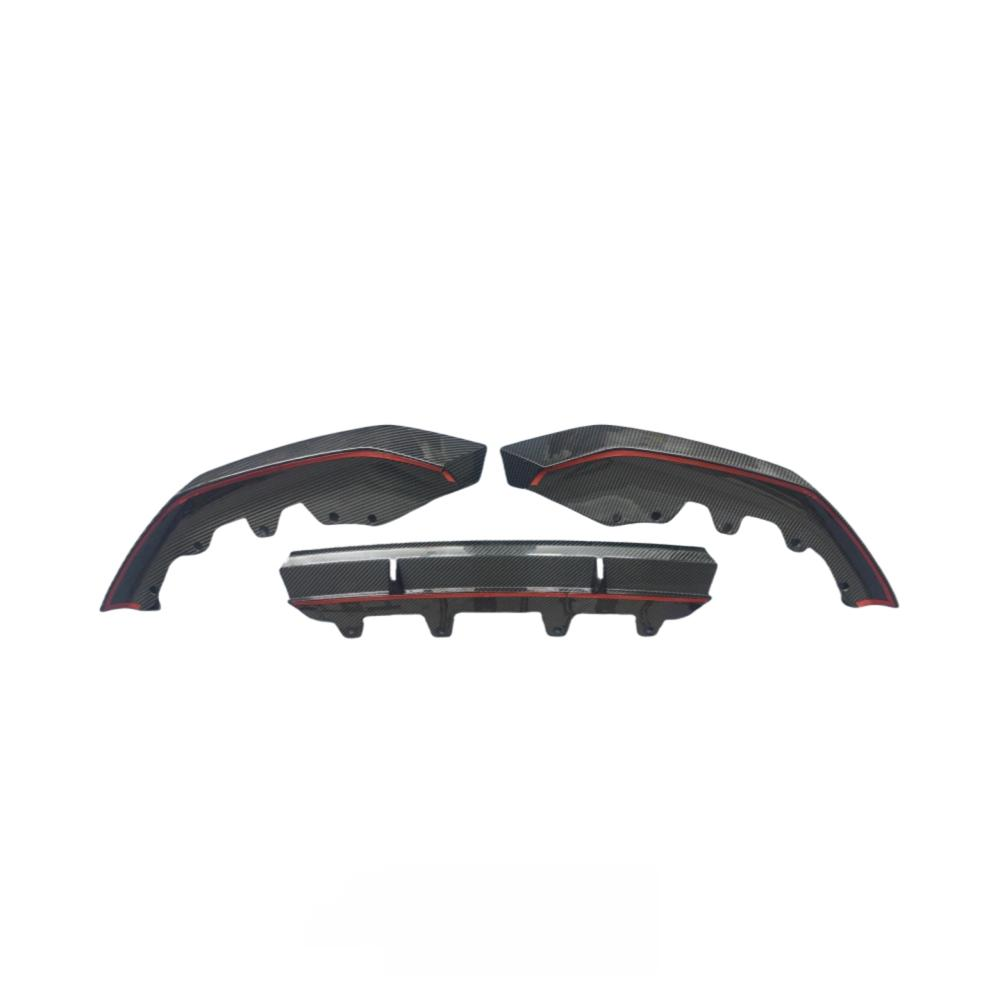 Dry Carbon Fiber 3PCS Front Bumper Lip for BMW 5 Series G30 540i 2021+ LCI Front Splitter Perfect Installation Body Kit