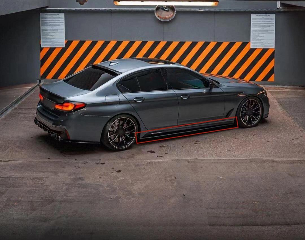 Hight Quality MP Style Carbon Fiber Side Skirt for BMW 5 Series G30 540i M540i F90 M5 2017+ Side Bumper Splitter Lip Body Kit