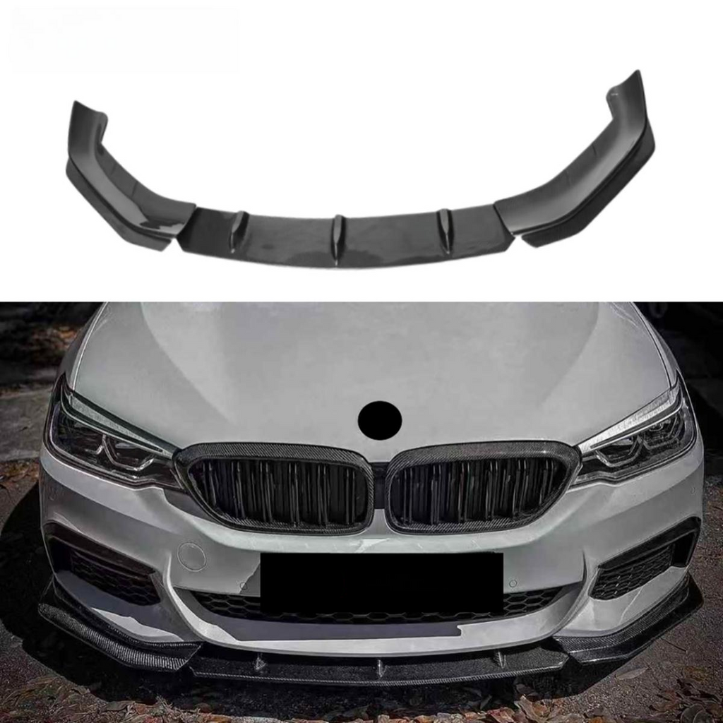 Carbon Fiber 3PCS Front Bumper Lip for BMW 5 Series G30 540i M550i Pre Lci 2017-2020 Front Splitter Body Kit