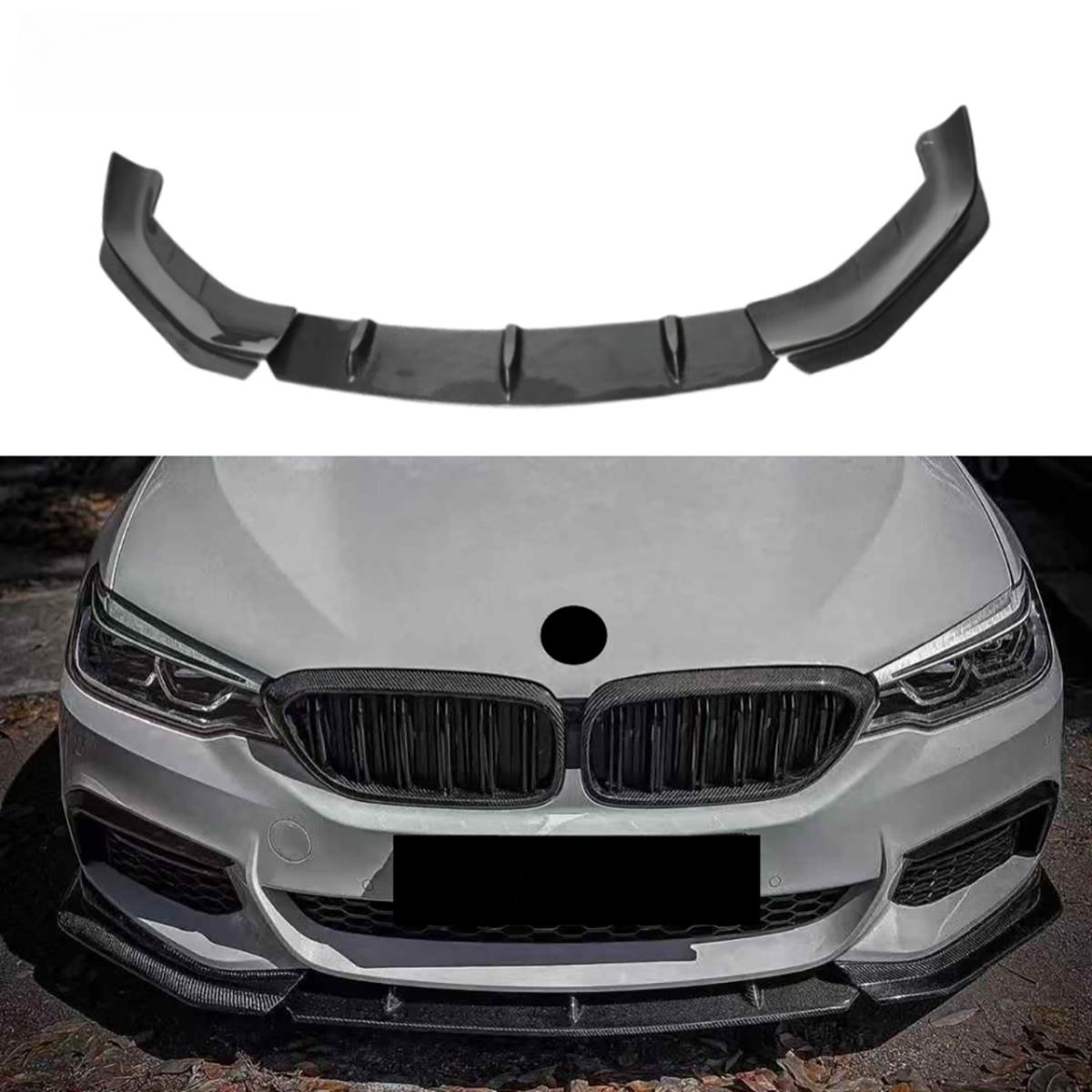 Carbon Fiber 3PCS Front Bumper Lip for BMW 5 Series G30 540i M550i Pre Lci 2017-2020 Front Splitter Body Kit