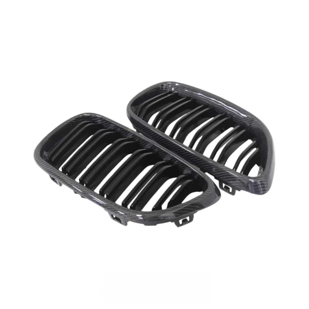 Carbon Fiber Front Bumper Double Slat Grille for BMW F87 M2 2016-2022 Carbon Fiber Front Grill Body Kit
