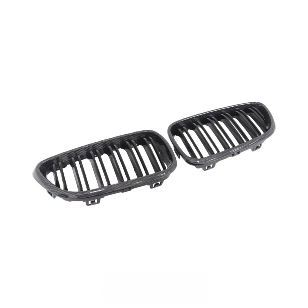 Carbon Fiber Front Bumper Double Slat Grille for BMW F87 M2 2016-2022 Carbon Fiber Front Grill Body Kit