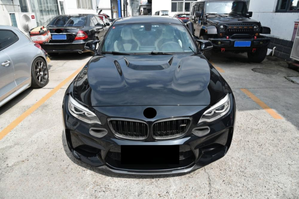 Carbon Fiber Front Bumper Double Slat Grille for BMW F87 M2 2016-2022 Carbon Fiber Front Grill Body Kit