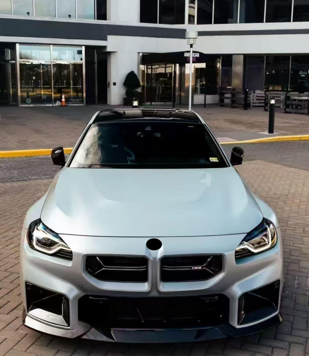 Dry Carbon Fiber Front Bumper Grille for BMW M2 G87 Coupe 2023+ Double Kidney Grille Front Bumper Air Intake Grille