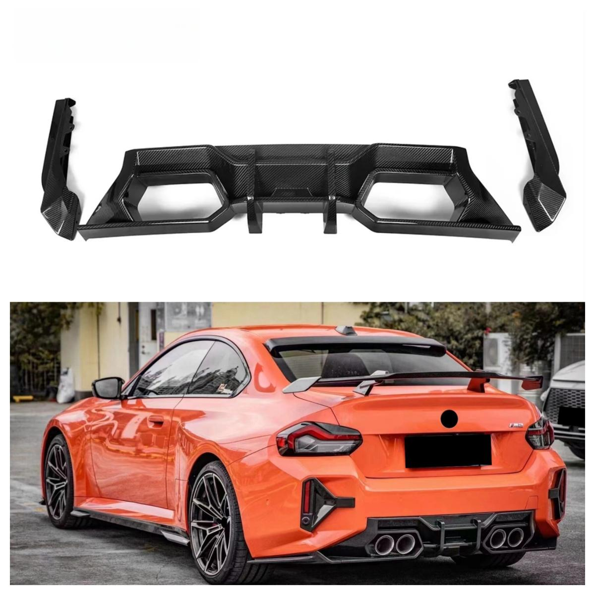 Dry Carbon Fiber Rear Bumper Diffuser for BMW G87 M2 Competition 2023+ Carbon Fiber Rear Splitter Lip Body Kit