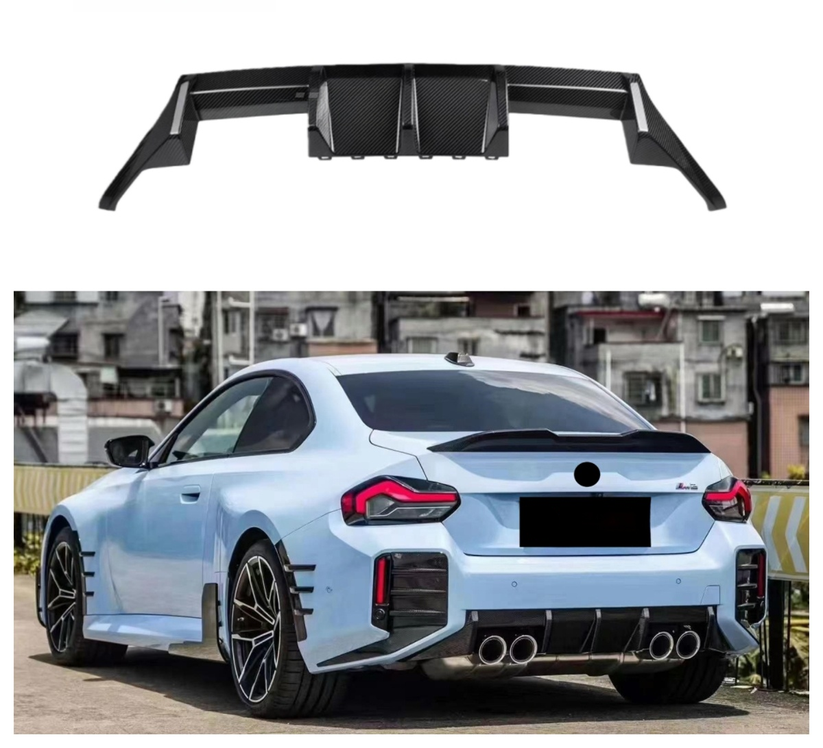 Carbon Fiber Rear Bumper Diffuser Splitter for BMW G87 M2 2023+ Carbon Fiber Rear Diffuser Body Kit