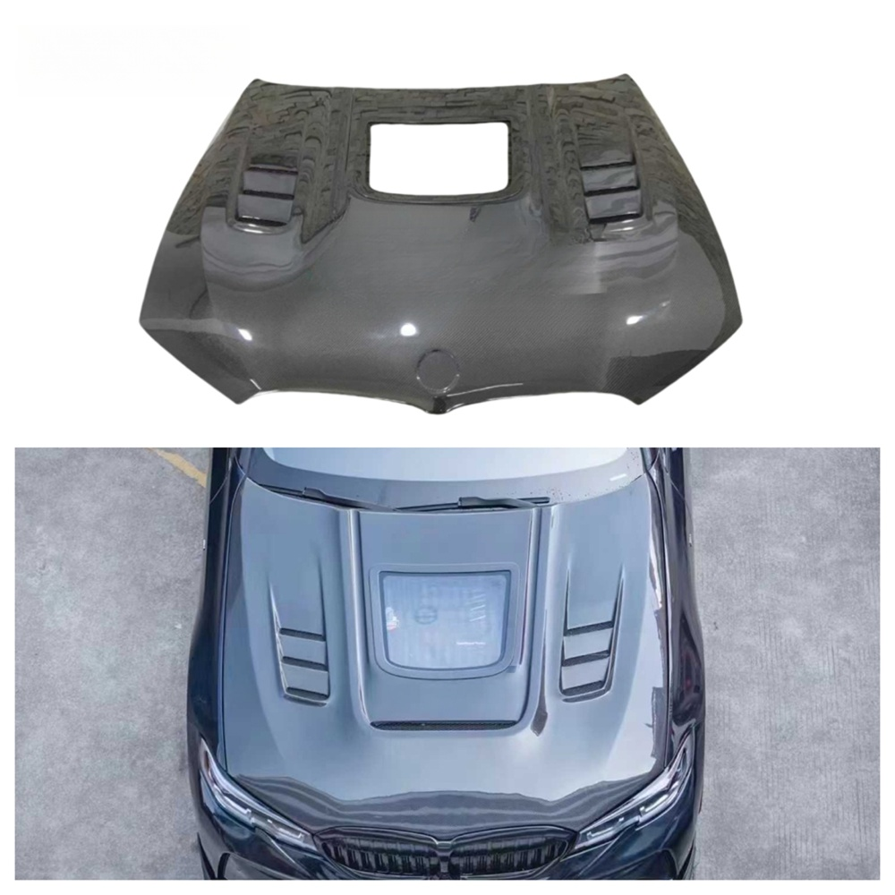 Carbon Fiber Engine Hood Cover for BMW 3 Series G20 G21 Touring Transparent Engine Bonnet Lid Body Kit