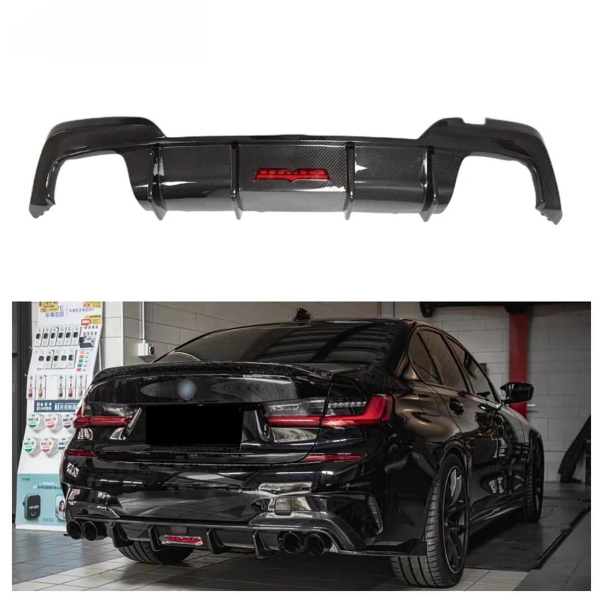 Carbon Fiber Rear Bumper Diffuser for BMW 3 Series G20 G21 Touring Per-Lci 2019-2022 Rear Splitter Lip Body Kit