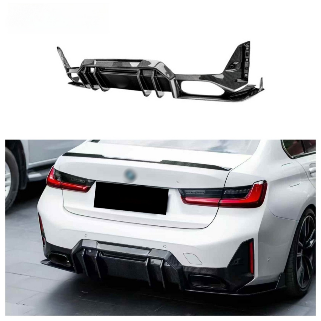 Carbon Fiber Rear Bumper Diffuser for BMW 3 Series G20 G21 LCI Touring 2023-2026 Rear Bumper Splitter Lip Body Kit