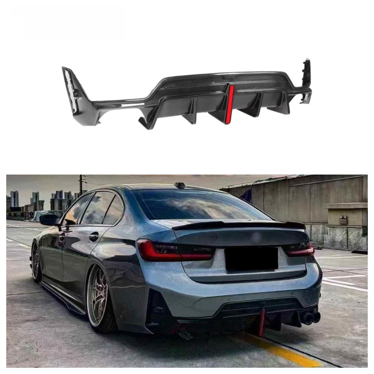 Carbon Fiber Rear Diffuser for BMW 3 Series G20 G21 LCI 2023-2026 Car Rear Bumper Splitter Lip Body Kit