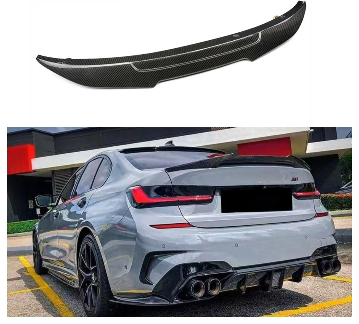Carbon Fiber Rear Spoiler for BMW 3 Series G20 G80 M3 Perfect Installation Trunk Spoiler Wing Body Kit