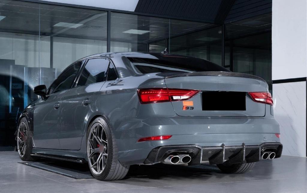 High Quality Real Carbon Fiber Rear Diffuser for Audi 8V A3 Sline S3 RS3 LCI 2017-2020 Car Rear Bumper Lip Diffuser Splitter