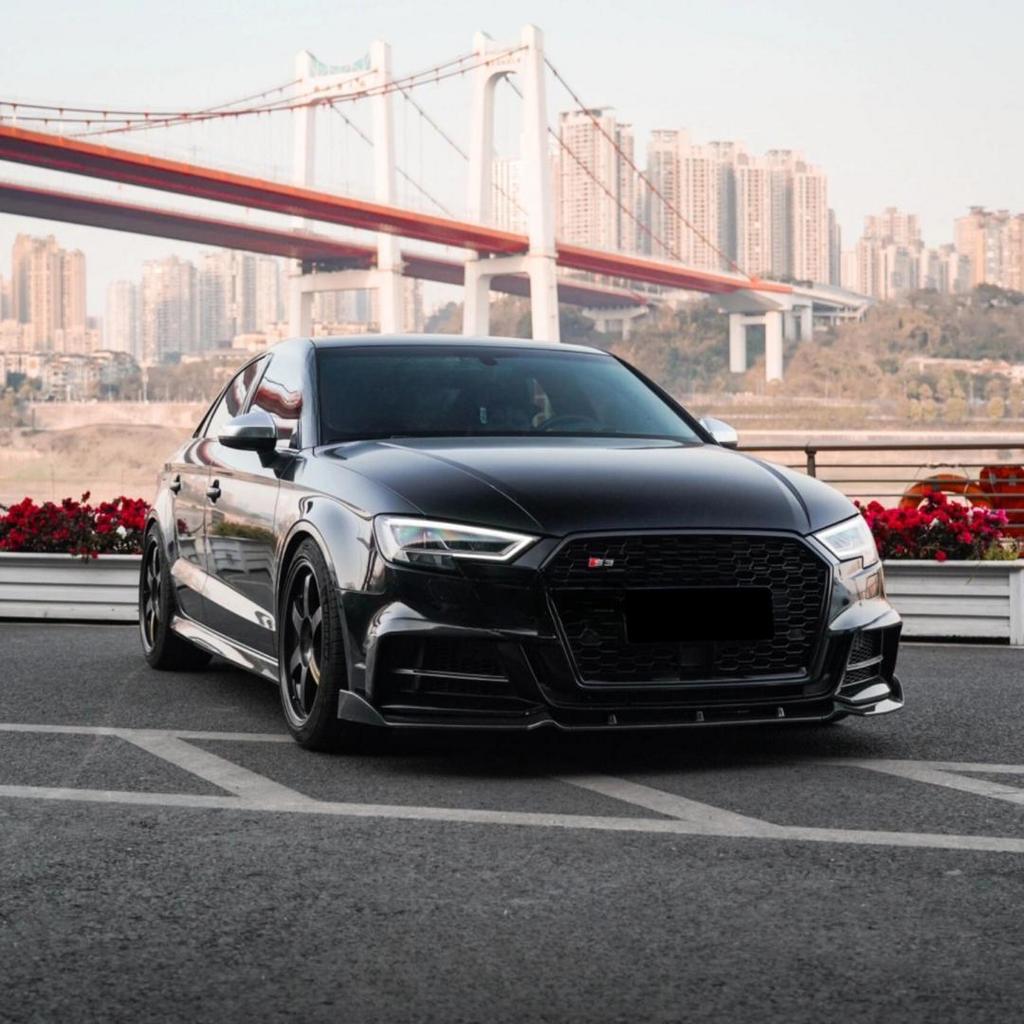 Real Carbon Fiber Front Bumper Splitter Lip for Audi A3 S3 RS3 8V LCI 2017-2020 Car Front Lip Spoiler Bodykit