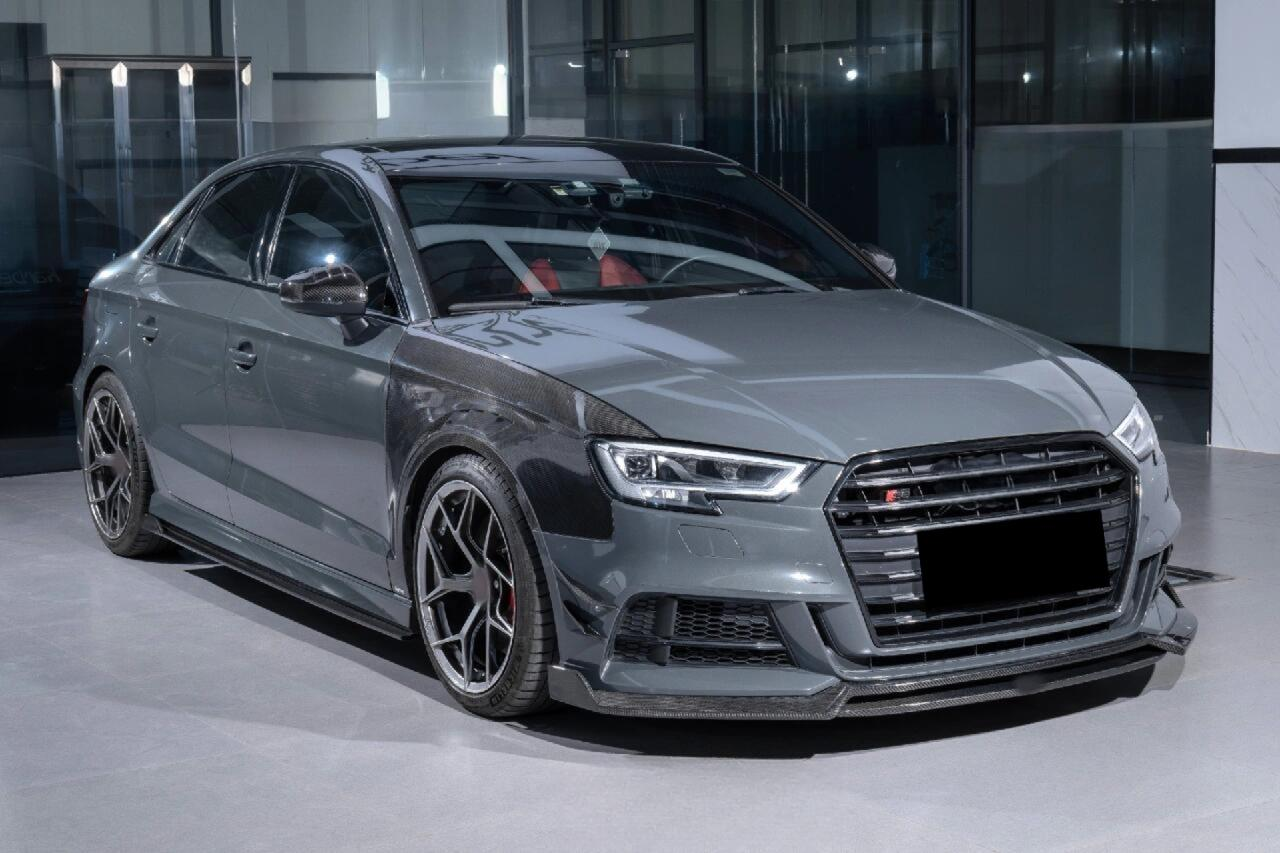High Quality Carbon Fiber Front Lip for Audi 8V A3 Sline S3 LCI 2017-2020 Car Front Bumper Splitter Lip Bodykit