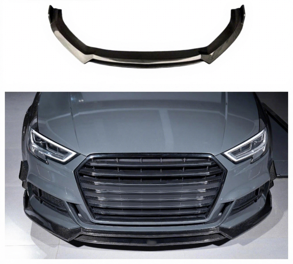 High Quality Carbon Fiber Front Lip for Audi 8V A3 Sline S3 LCI 2017-2020 Car Front Bumper Splitter Lip Bodykit