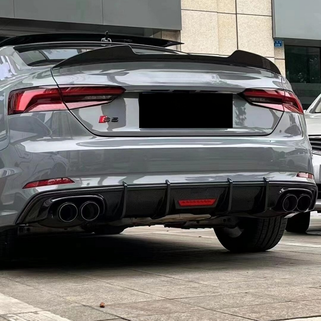 High Quality Carbon Fiber AK Style Rear Bumper Diffuser Splitter for Audi B9 S5 A5 Sline Sportback 2017-2019 A5 S5 Rear Diffuser