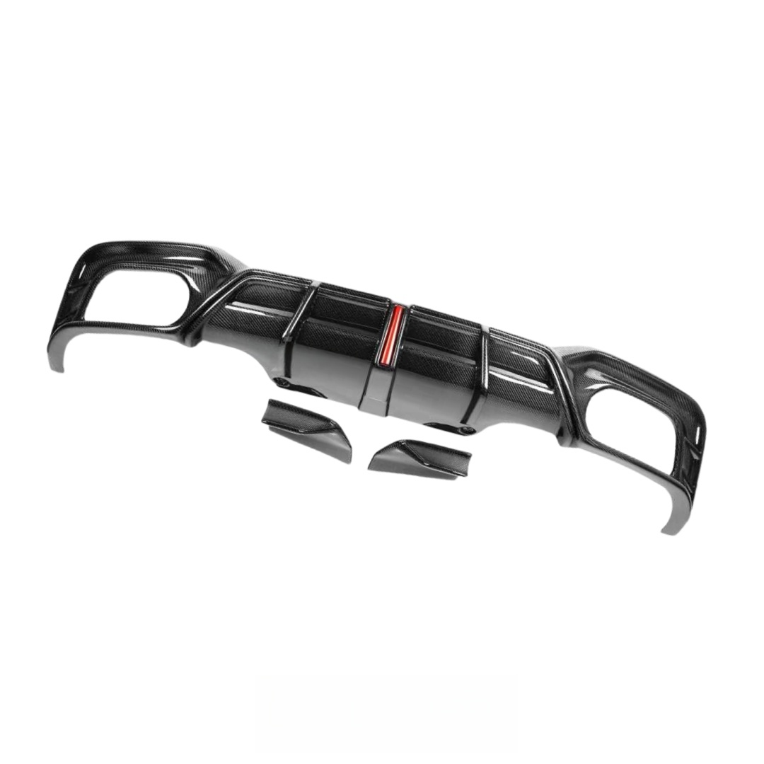 Carbon Fiber Rear Bumper Diffuser Splitter for Audi B9.5 A5 Sline S5 RS5 2021-2024 Rear Diffuser With LED Light