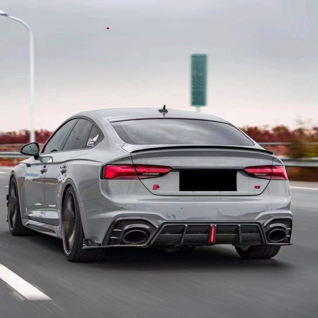 Carbon Fiber Rear Bumper Diffuser Splitter for Audi B9.5 A5 Sline S5 RS5 2021-2024 Rear Diffuser With LED Light