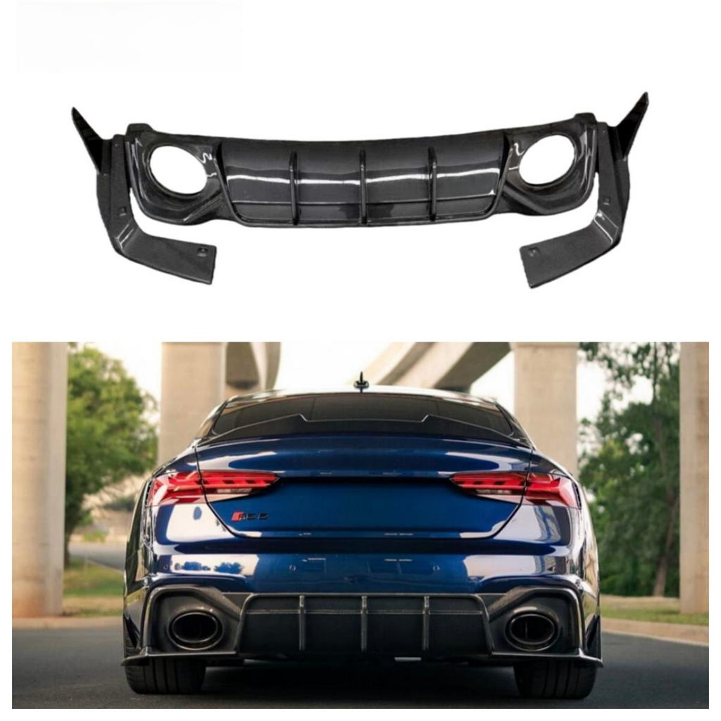 Carbon Fiber Rear Bumper Diffuser Splitter for Audi B9.5 RS5 2020-2024 Car Carbon Fiber Rear Diffuser