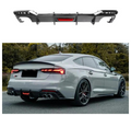 Carbon Fiber Rear Bumpers Diffuser With LED for Audi B9.5 A5 Sline S5 2021-2024 Rear Diffuser Splitter