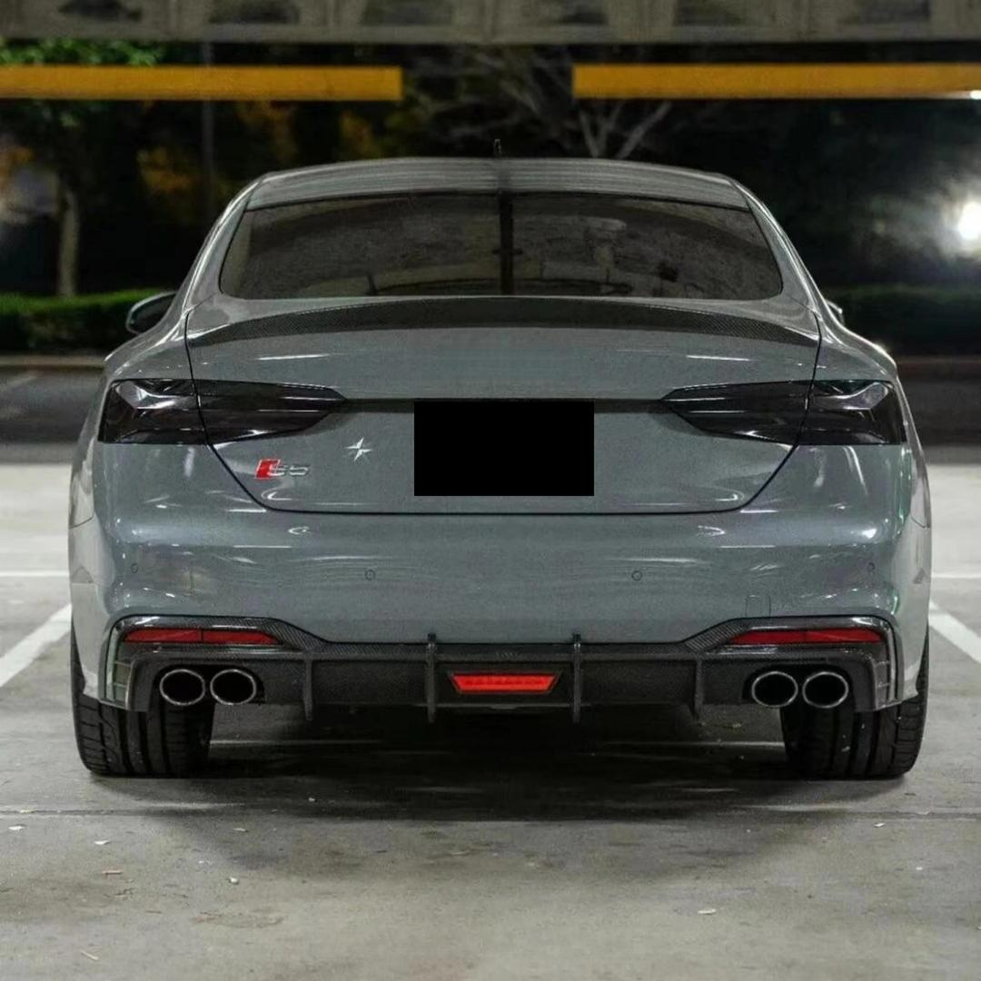 Carbon Fiber Rear Bumpers Diffuser With LED for Audi B9.5 A5 Sline S5 2021-2024 Rear Diffuser Splitter