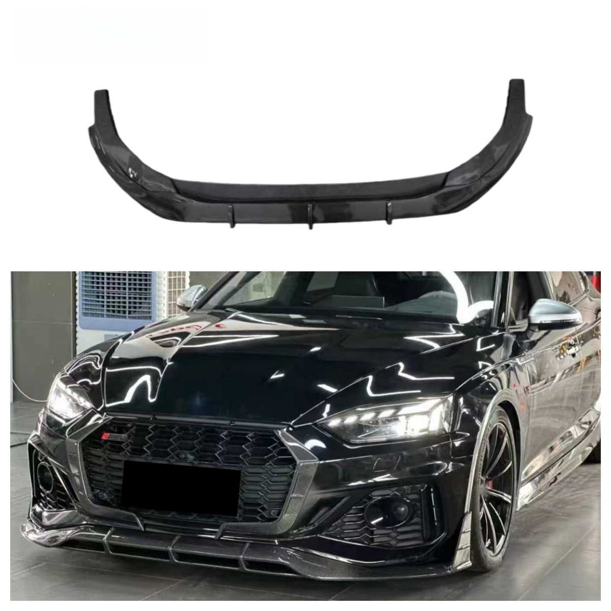 Carbon Fiber Front Bumper Splitter Lip for Audi B9.5 RS5 Coupe 2020-2024 Carbon Fiber Car Front Lip