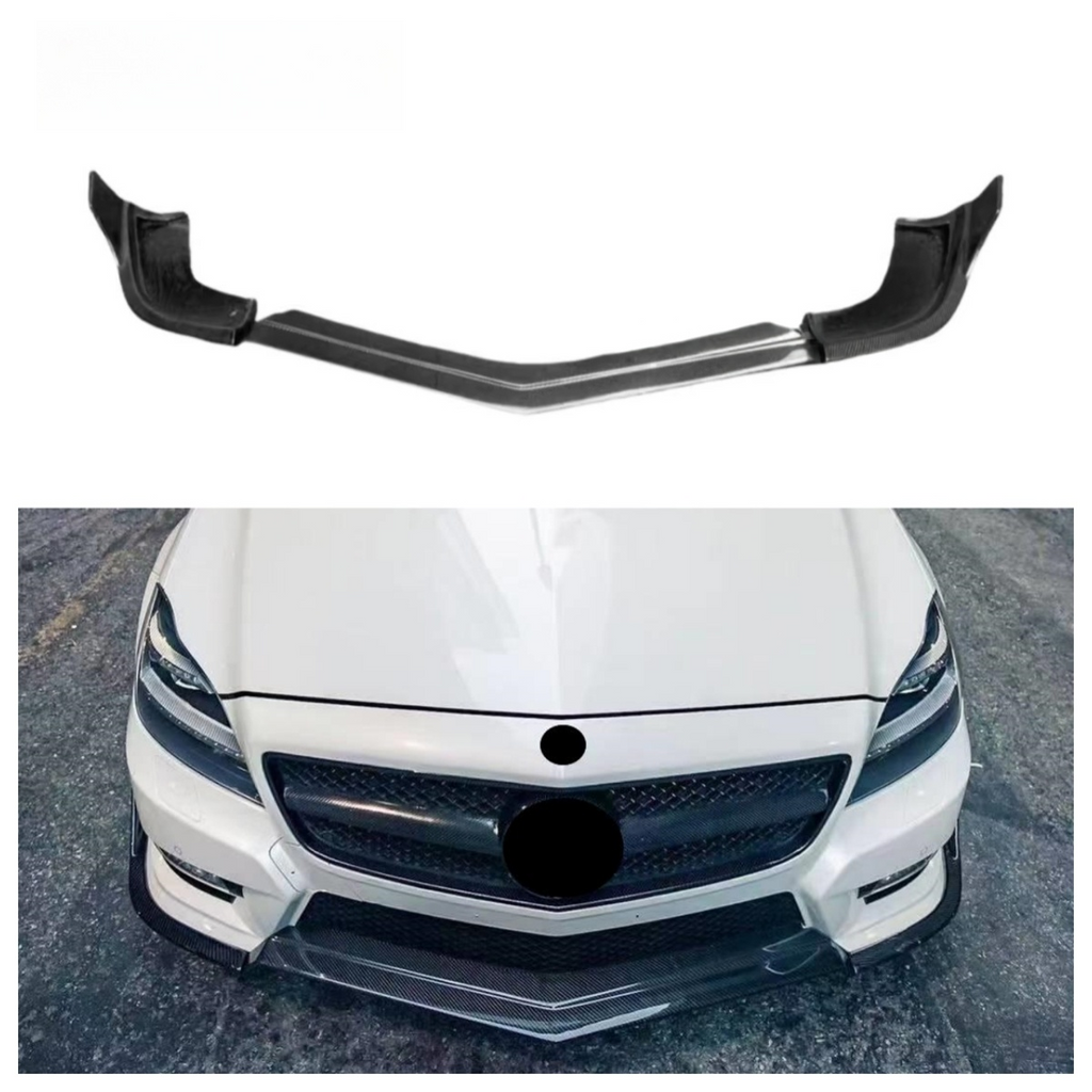 Carbon Fiber Front Bumper Lip for Merceder Benz W218 CLS Class AMG CLS63 2011-2018 3PCS Front Splitter Spoiler Body Ki