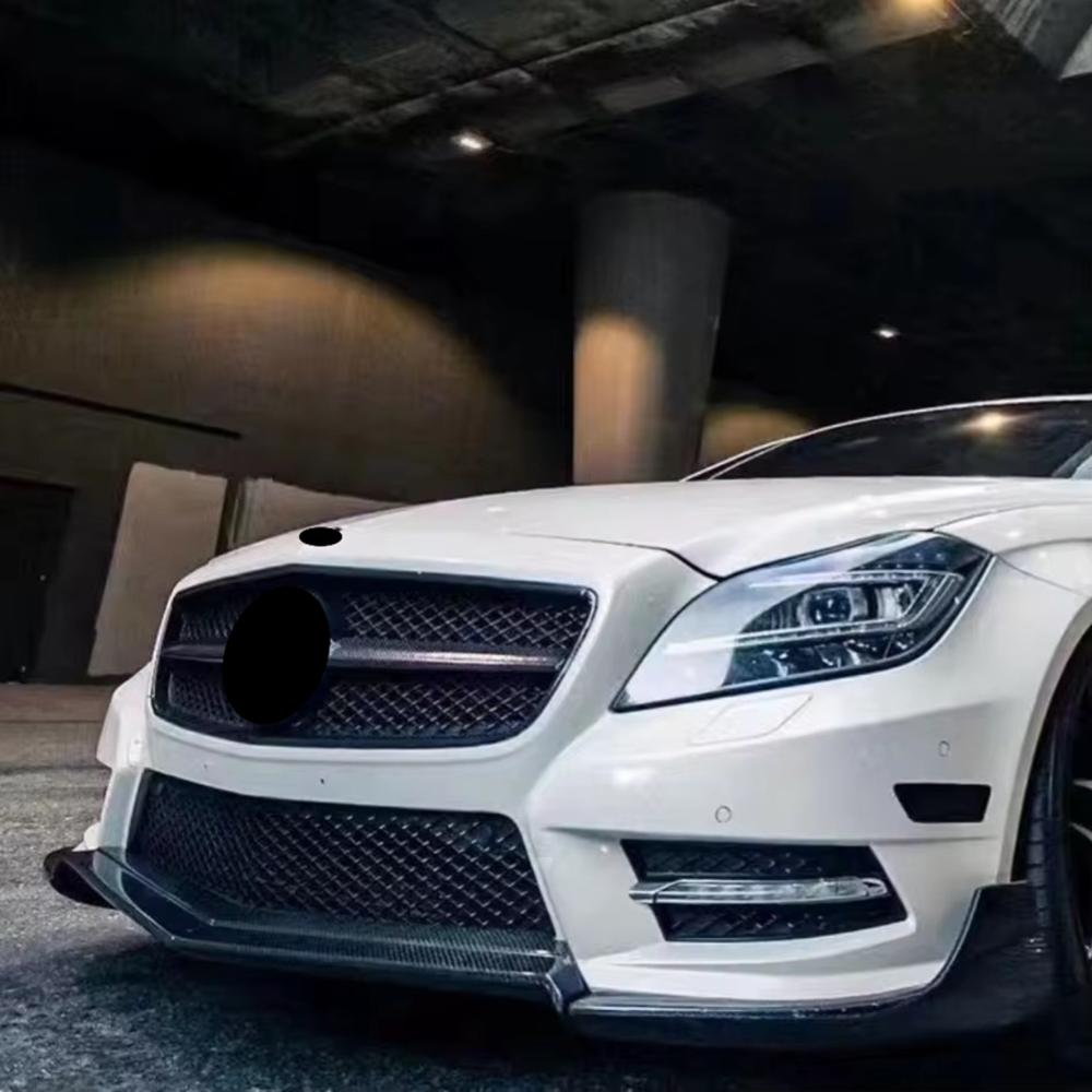 Carbon Fiber Front Bumper Lip for Merceder Benz W218 CLS Class AMG CLS63 2011-2018 3PCS Front Splitter Spoiler Body Ki
