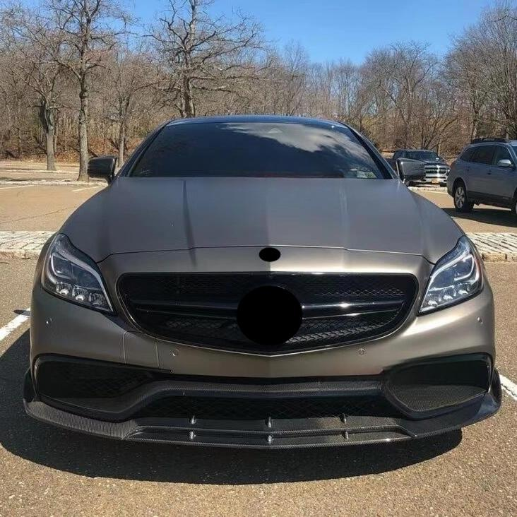 Carbon Fiber Front Lip for Merceder Bnez W218 CLS500 AMG CLS63 2015-2018 Carbon Front Bumper Splitter Lip Body Kit