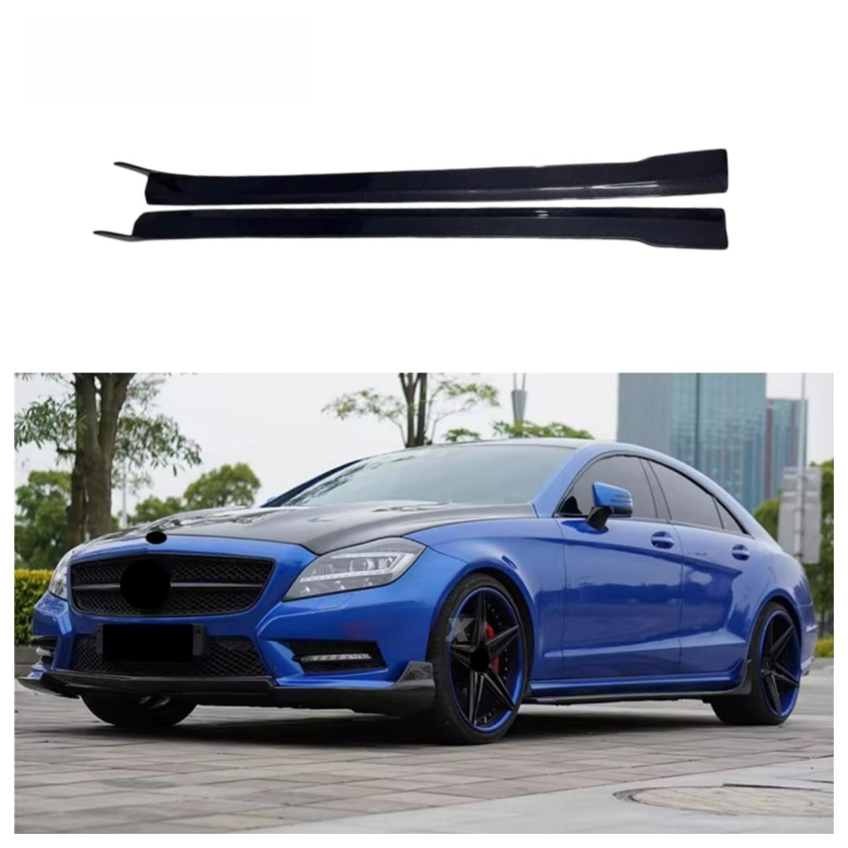 Carbon Fiber Side Skirt for Merceder Benz W218 CLS500 CLS63 AMG 2011-2018 Side Bumper Splitter Spoiler Lip Body Kit