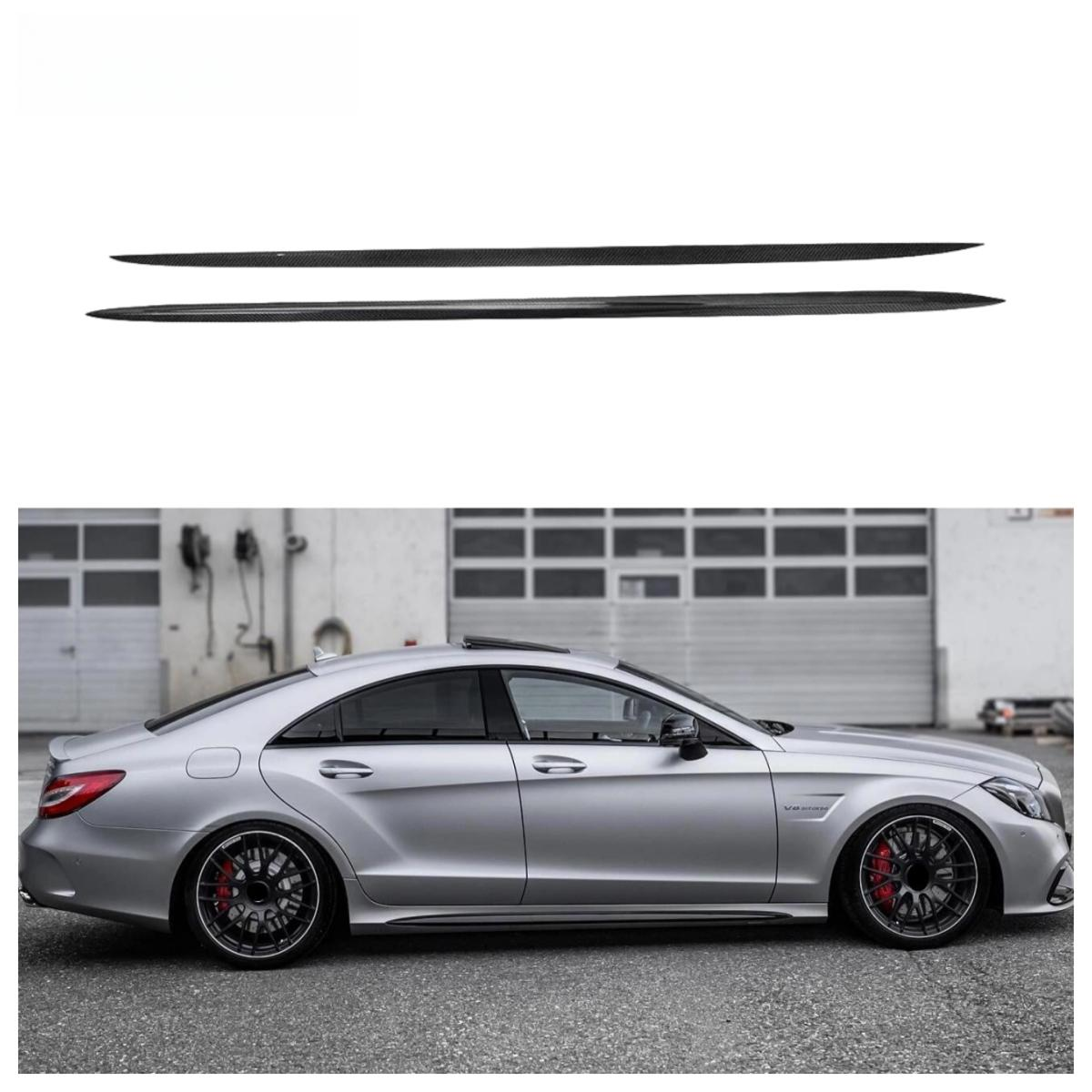 Carbon Fiber Side Bumper Trim Strip for Merceder Benz W218 CLS550 CLS63 2011-2018 Side Bumper Splitter Skirt Body Kit