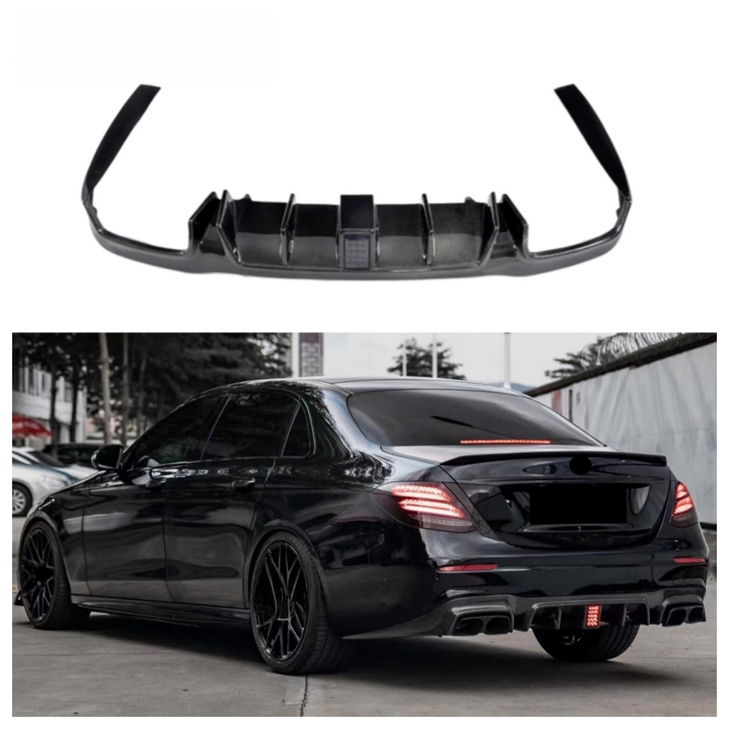 Carbon Fiber Rear Bumper Diffuser for Mercedes Benz W213 E Class E43 E63S Sedan 2016-2020 Rear Splitter Lip Body Kit