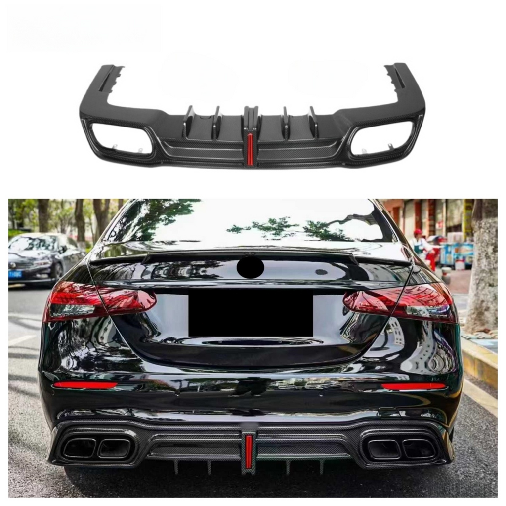 Real Carbon Fiber Rear Diffuser for Mercedes Benz W213 E-Class E53 E63 E63S 4-Door 2017-2022 Rear Bumper Splitter