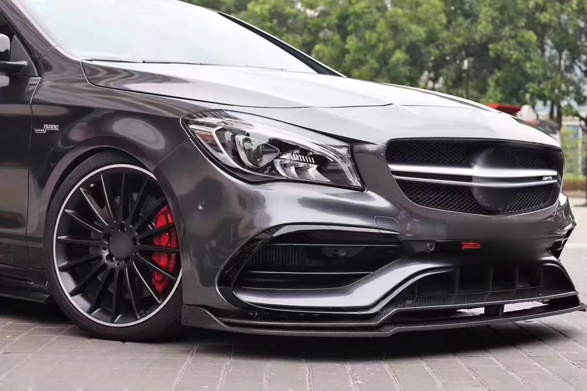 Carbon Fiber Front Bumper Lip Splitter for Mercedes Benz W117 CLA AMG CLA45 LCI 2017-2020 Carbon Fiber Front Lip
