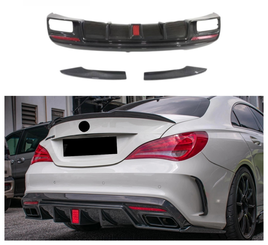 Real Carbon Fiber Rear Bumper Diffuser Splitter for Mercedes Benz CLA Class CLA35 CLA45 W117 2013-2020 Rear Diffuser