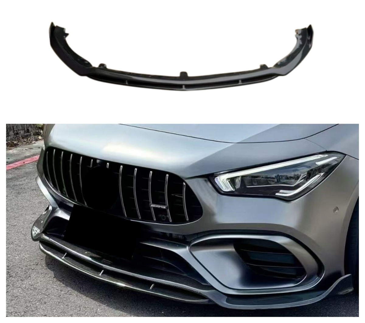 Carbon Fiber Front Lip for Mercedes Benz CLA45 AMG W118 C118 2020+ Carbon Front Splitter Lip Spoiler Body Kit