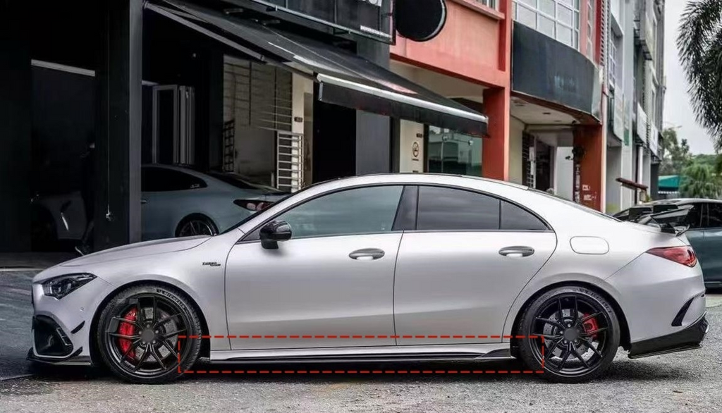 Carbon Fiber Side Skirt for Mercedes Benz CLA Class W118 C118 CLA35 CLA45 2020+ Side Bumper Splitter Lip