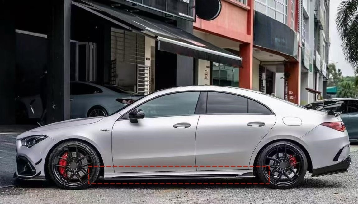 Carbon Fiber Side Skirt for Mercedes Benz CLA Class W118 C118 CLA35 CLA45 2020+ Side Bumper Splitter Lip