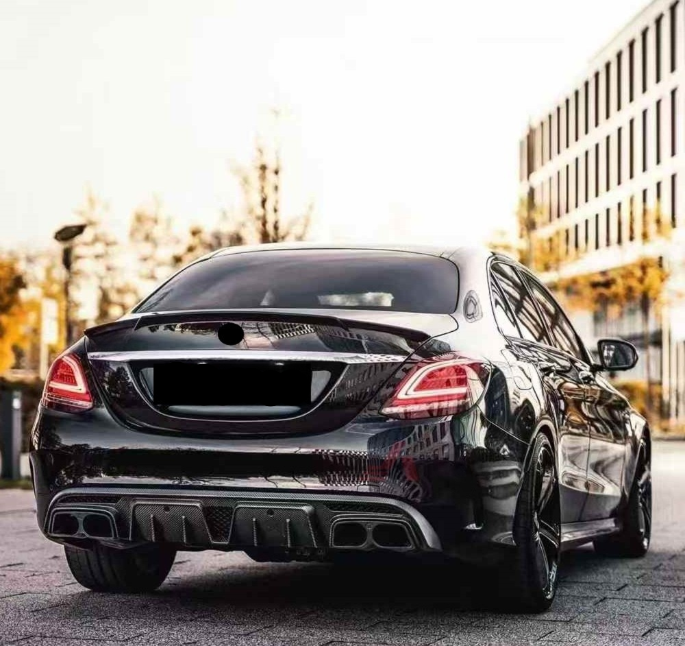 Carbon Fiber Rear Bumper Diffuser Splitter Lip for Mercedes Benz C Class W205 AMG C43 C63 Sedan 2015+ Upgrade Body Kit