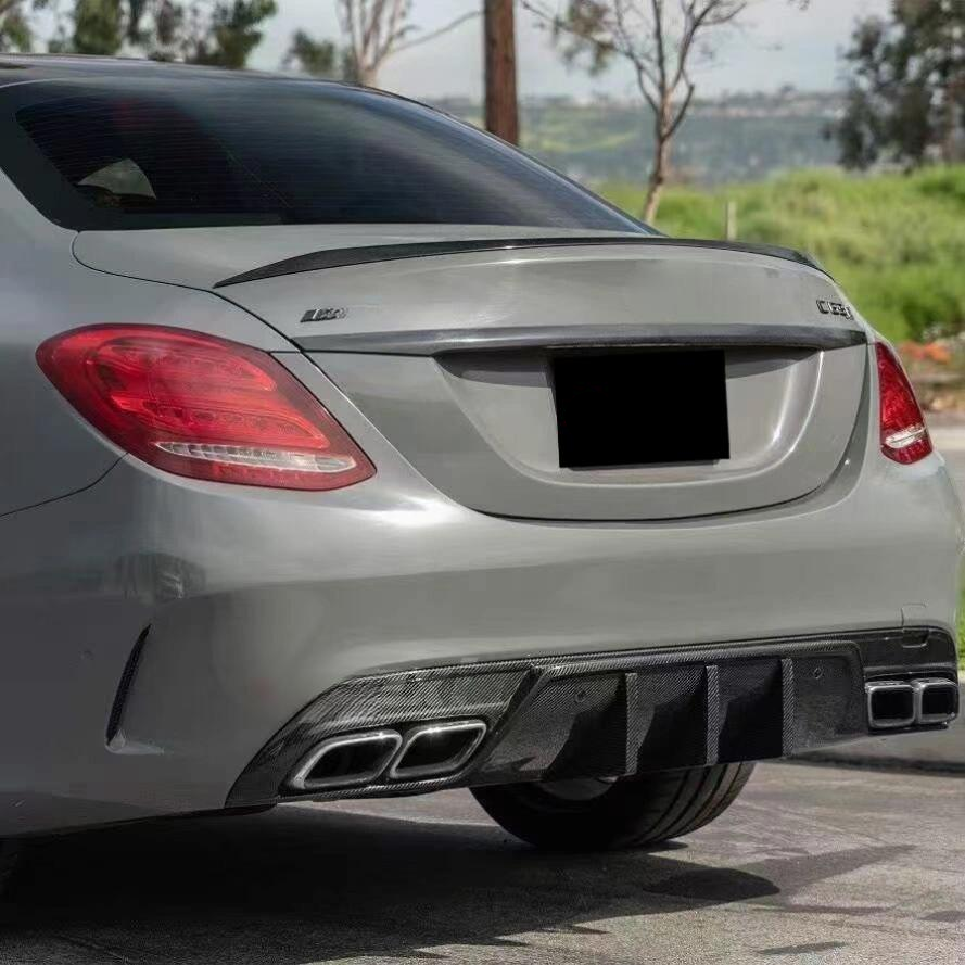 Carbon Fiber Rear Bumper Diffuser Splitter for Mercedes Benz W205 C Class C43 C63s Sedan 2015+ Hight Quality Body Kit