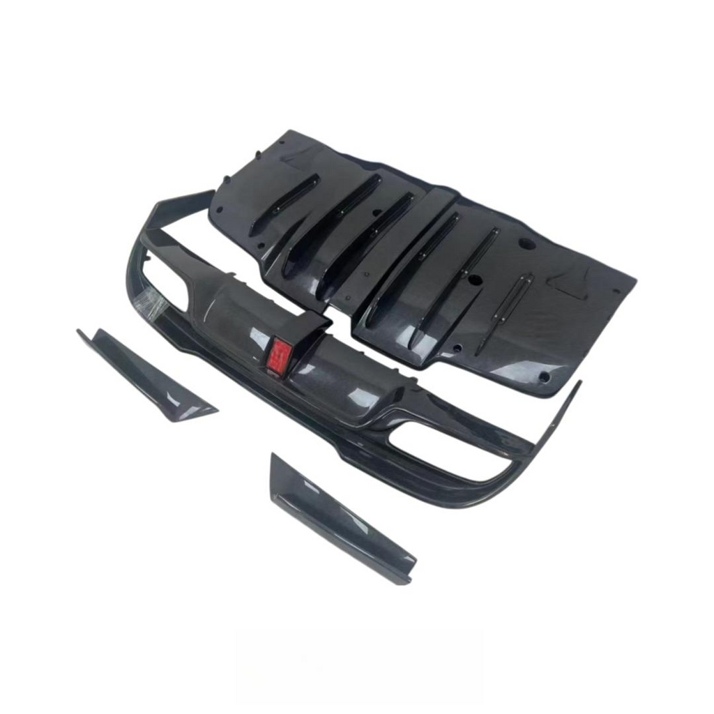 Carbon Fiber Rear Bumper Diffuser With Light for Mercedes Benz W205 C-Class C300 AMG C63 Sedan 2015-2021