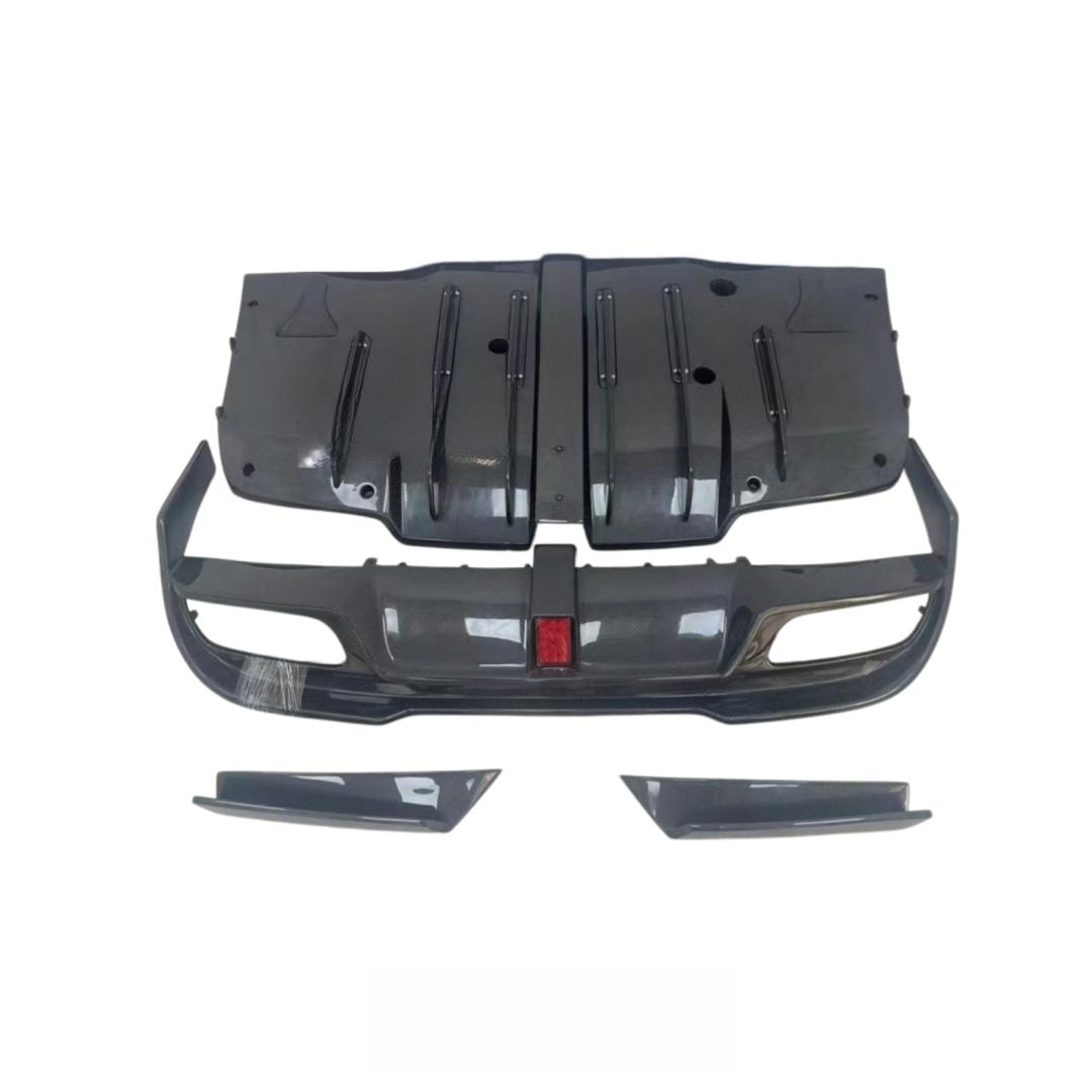 Carbon Fiber Rear Bumper Diffuser With Light for Mercedes Benz W205 C-Class C300 AMG C63 Sedan 2015-2021